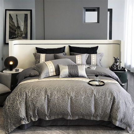 91家纺网 家纺一手货源 找家纺 （总）雪夫人  2023年 罗浮宫印象100支高精密浮雕四件套