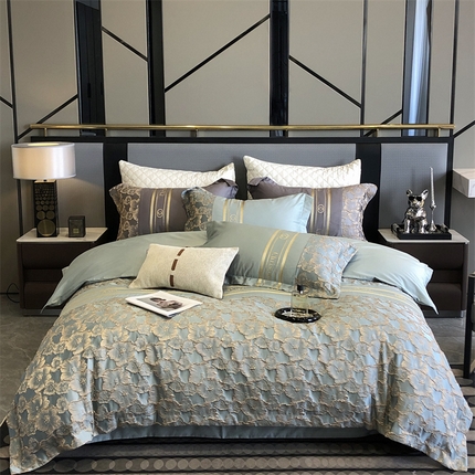 91家纺网 家纺一手货源 找家纺 （总）雪夫人  2023年 罗浮宫印象100支高精密浮雕四件套