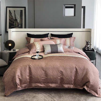 91家纺网 家纺一手货源 找家纺 （总）雪夫人  2023年 罗浮宫印象100支高精密浮雕四件套