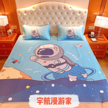 91家纺网 家纺一手货源 找家纺  美丽折家纺 2025新款大版卡通乳胶凉席 宇航漫游家