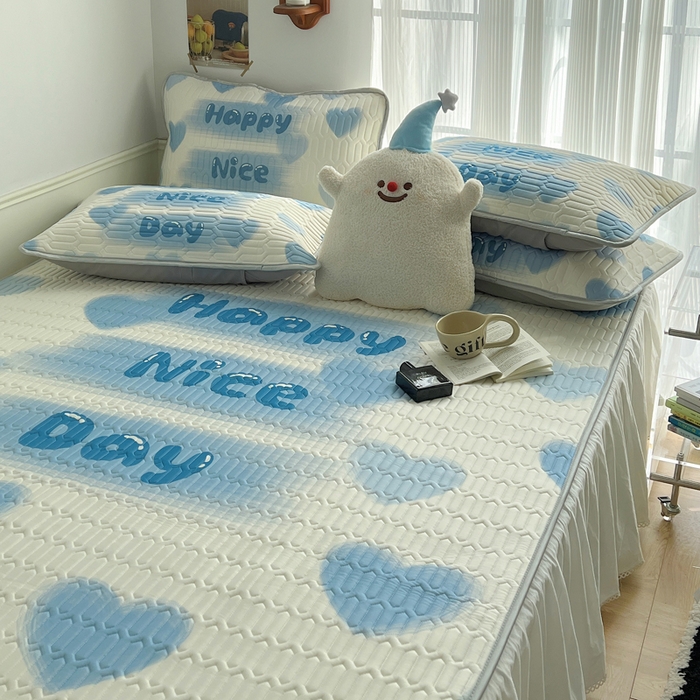 91家纺网 家纺一手货源 找家纺 慕尚家纺 2025新款乳胶大版席 ins爱心