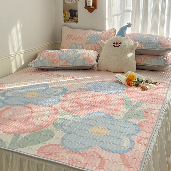 91家纺网 家纺一手货源 找家纺 慕尚家纺 2025新款乳胶大版席 夏日花语