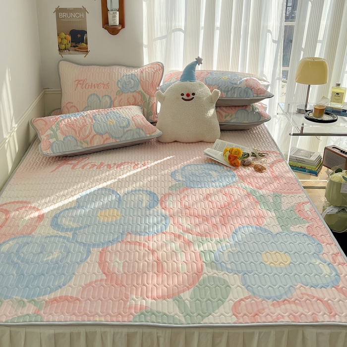 91家纺网 家纺一手货源 找家纺 慕尚家纺 2025新款乳胶大版席 夏日花语