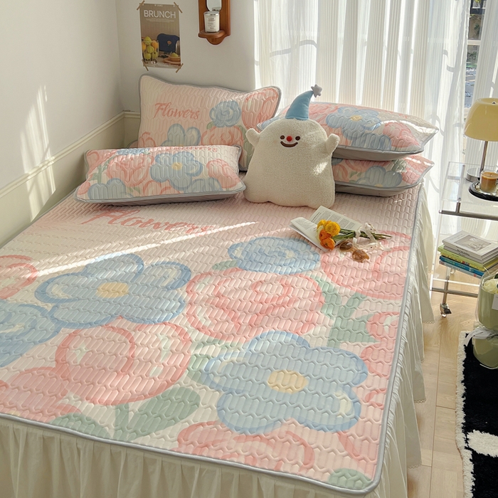 91家纺网 家纺一手货源 找家纺 慕尚家纺 2025新款乳胶大版席 夏日花语