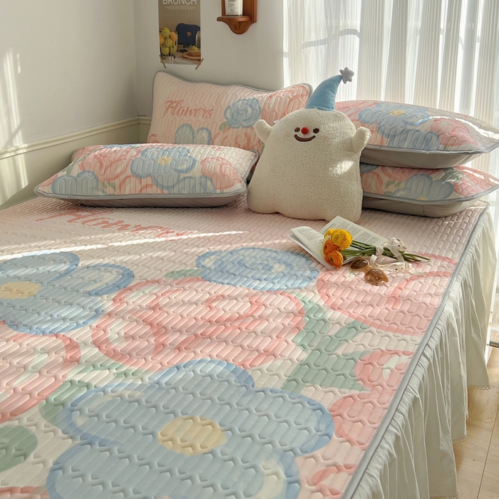 91家纺网 家纺一手货源 找家纺 慕尚家纺 2025新款乳胶大版席 夏日花语