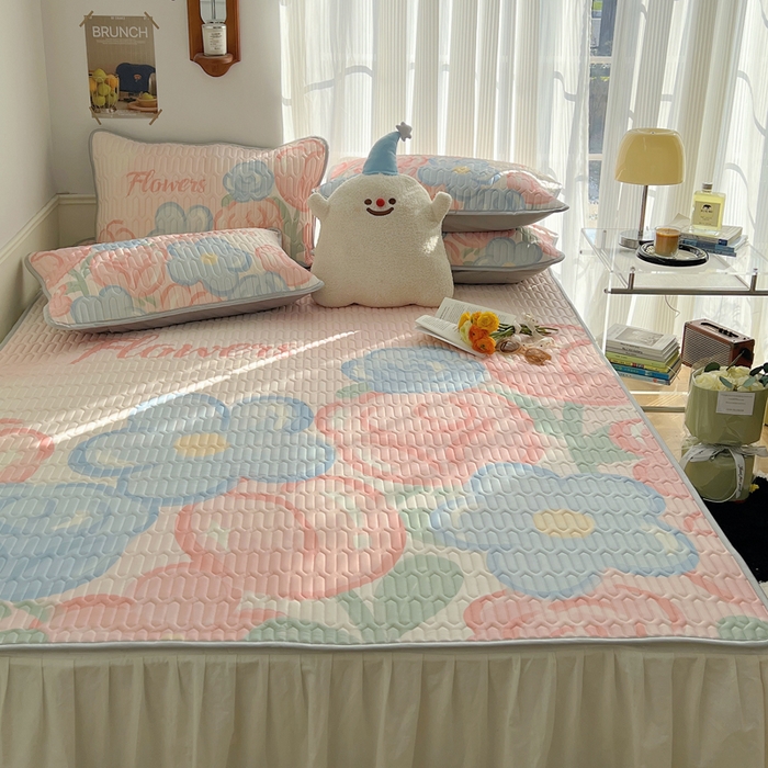 91家纺网 家纺一手货源 找家纺 慕尚家纺 2025新款乳胶大版席 夏日花语