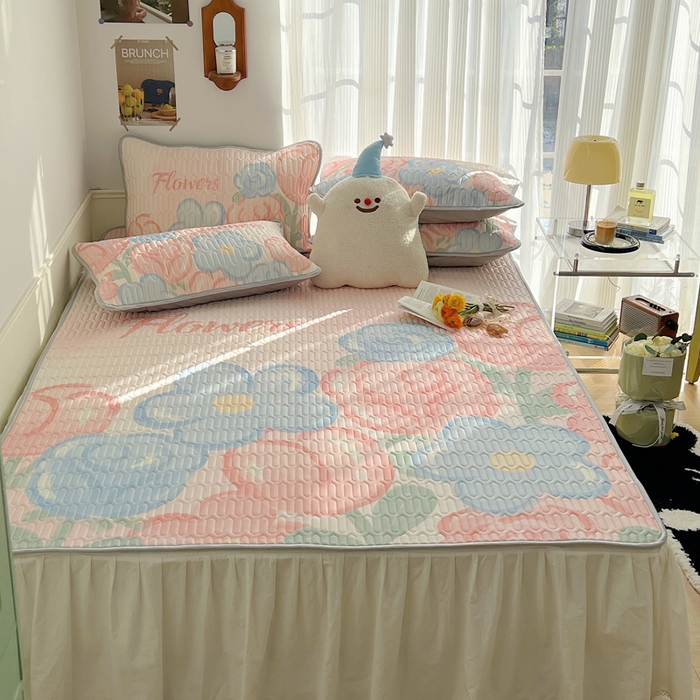 91家纺网 家纺一手货源 找家纺 慕尚家纺 2025新款乳胶大版席 夏日花语