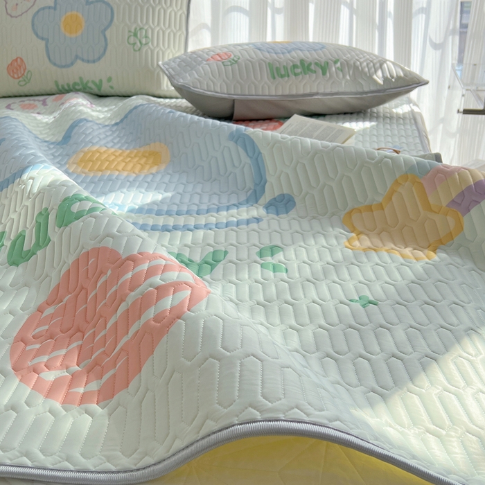 91家纺网 家纺一手货源 找家纺 慕尚家纺 2025新款乳胶大版席 幸运心