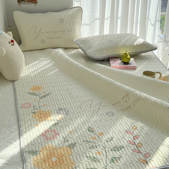 91家纺网 家纺一手货源 找家纺 慕尚家纺 2025新款乳胶大版席 清新花束