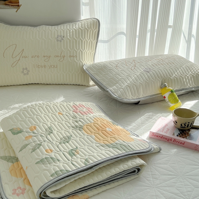 91家纺网 家纺一手货源 找家纺 慕尚家纺 2025新款乳胶大版席 清新花束