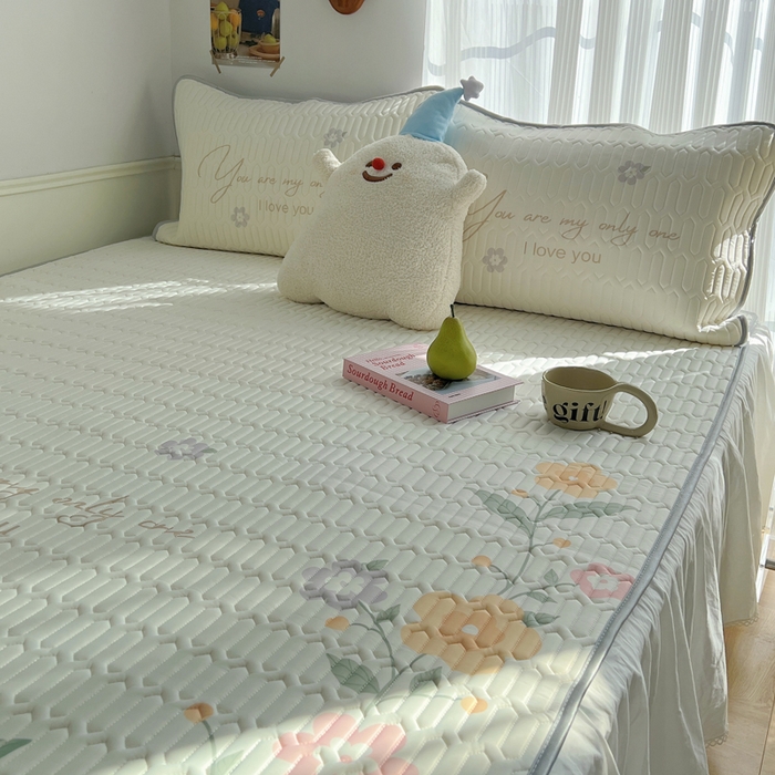 91家纺网 家纺一手货源 找家纺 慕尚家纺 2025新款乳胶大版席 清新花束