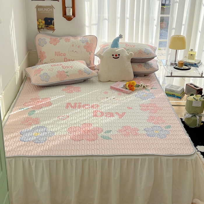 91家纺网 家纺一手货源 找家纺 慕尚家纺 2025新款乳胶大版席 花田小兔