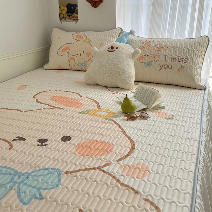 91家纺网 家纺一手货源 找家纺 慕尚家纺 2025新款乳胶大版席 萌兔