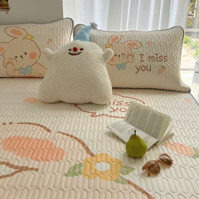 91家纺网 家纺一手货源 找家纺 慕尚家纺 2025新款乳胶大版席 萌兔