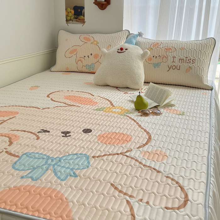 91家纺网 家纺一手货源 找家纺 慕尚家纺 2025新款乳胶大版席 萌兔