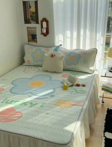 91家纺网 家纺一手货源 找家纺 慕尚家纺 2025新款乳胶大版席 幸运心