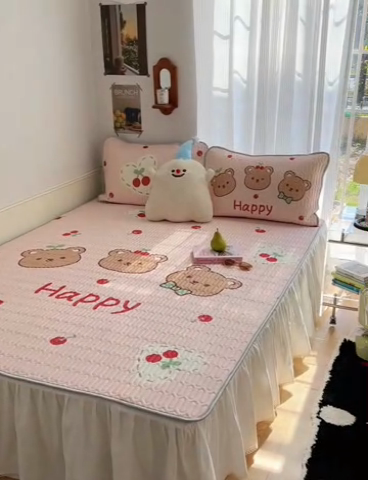 91家纺网 家纺一手货源 找家纺 慕尚家纺 2025新款乳胶大版席 维尼小熊