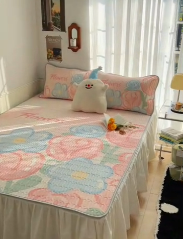 91家纺网 家纺一手货源 找家纺 慕尚家纺 2025新款乳胶大版席 夏日花语