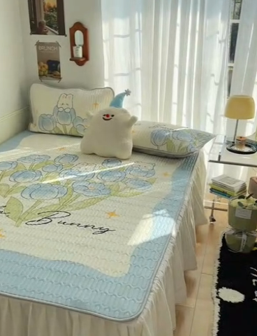 91家纺网 家纺一手货源 找家纺 慕尚家纺 2025新款乳胶大版席 蓝斯兔