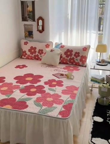 91家纺网 家纺一手货源 找家纺 慕尚家纺 2025新款乳胶大版席 花样绽放