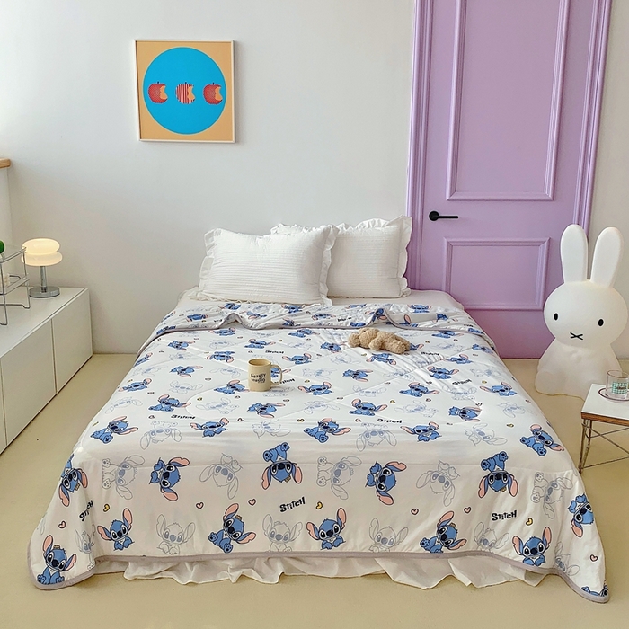 91家纺网 家纺一手货源 找家纺 星期八 2023新款迪士尼针织棉夏被 史迪仔