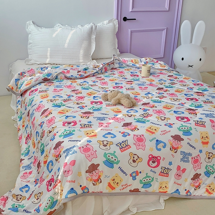 91家纺网 家纺一手货源 找家纺 星期八 2023新款迪士尼针织棉夏被 总动员