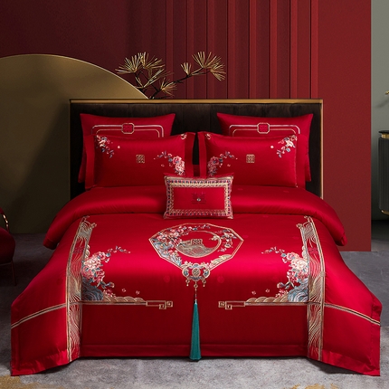 91家纺网 家纺一手货源 找家纺 （总）高大尚婚庆馆 2023 高大尚｜双股提花系列 春色满园