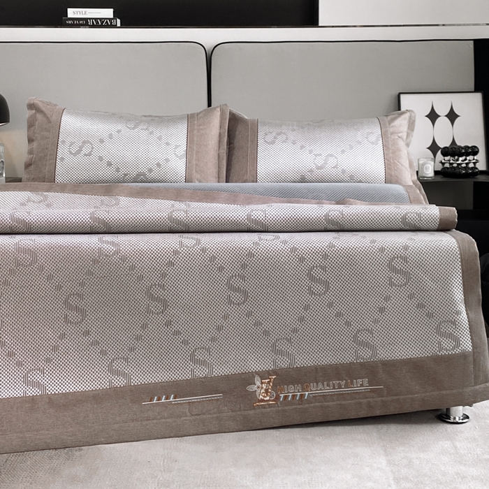 91家纺网 家纺一手货源 找家纺 （总）伊被源 2023新款凉感冰藤席-沁雅、字母、蝶恋花