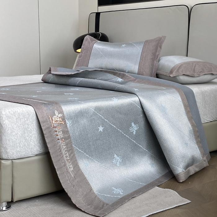 91家纺网 家纺一手货源 找家纺 伊被源 2023新款凉感冰藤席-沁雅、字母、蝶恋花 沁雅-绿