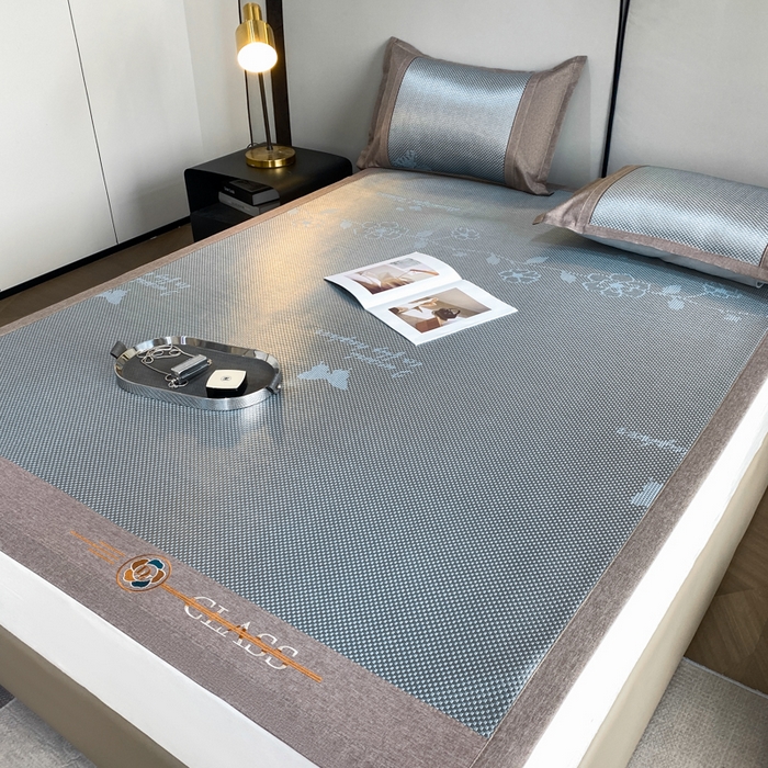 91家纺网 家纺一手货源 找家纺 伊被源 2023新款凉感冰藤席-沁雅、字母、蝶恋花 蝶恋花-绿