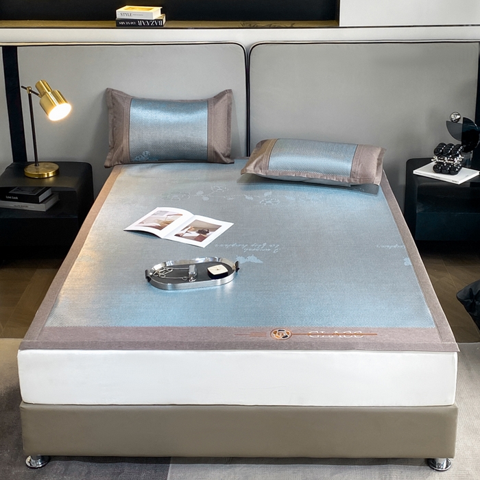 91家纺网 家纺一手货源 找家纺 伊被源 2023新款凉感冰藤席-沁雅、字母、蝶恋花 蝶恋花-绿