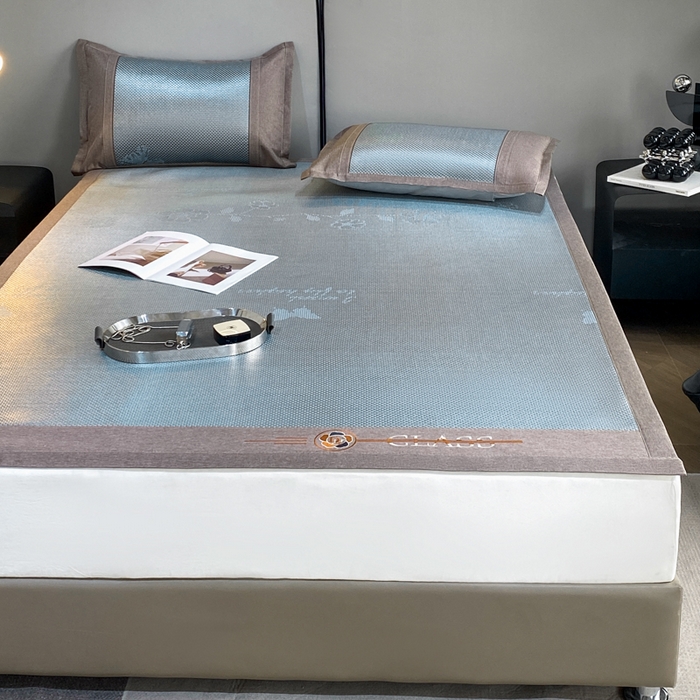 91家纺网 家纺一手货源 找家纺 伊被源 2023新款凉感冰藤席-沁雅、字母、蝶恋花 蝶恋花-绿