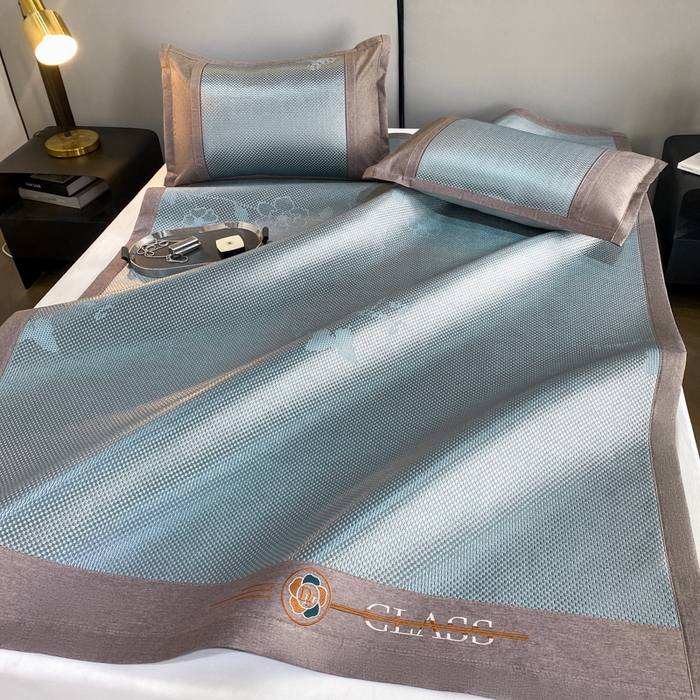 91家纺网 家纺一手货源 找家纺 伊被源 2023新款凉感冰藤席-沁雅、字母、蝶恋花 蝶恋花-绿