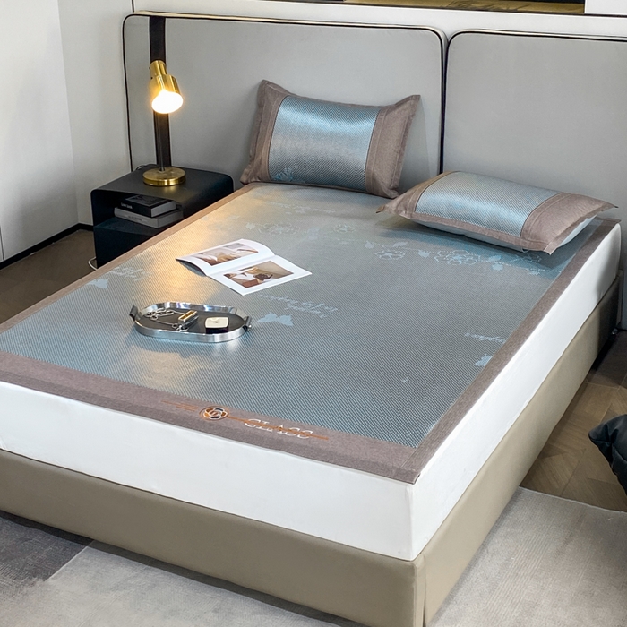 91家纺网 家纺一手货源 找家纺 伊被源 2023新款凉感冰藤席-沁雅、字母、蝶恋花 蝶恋花-绿