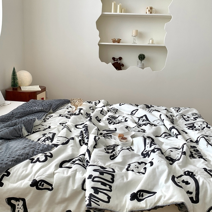 91家纺网 家纺一手货源 找家纺 （总）星期八 2023新款全棉豆豆春秋被夏被