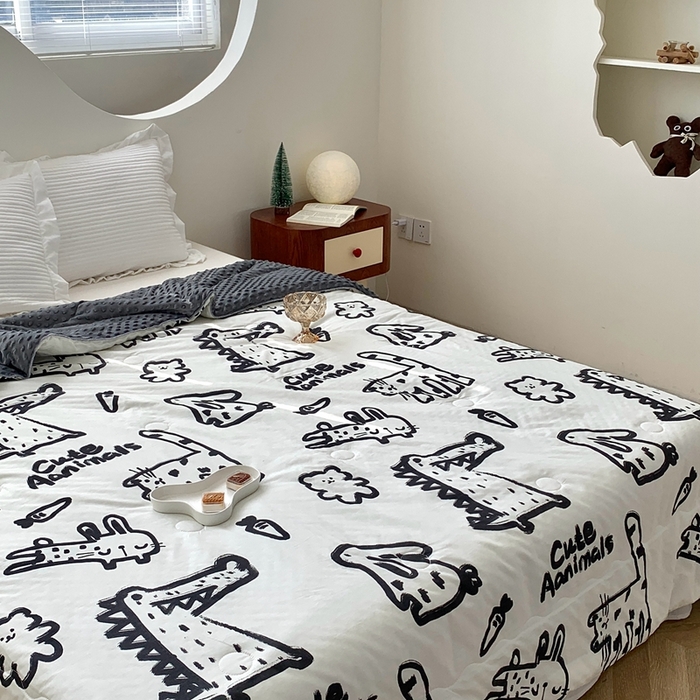 91家纺网 家纺一手货源 找家纺 （总）星期八 2023新款全棉豆豆春秋被夏被