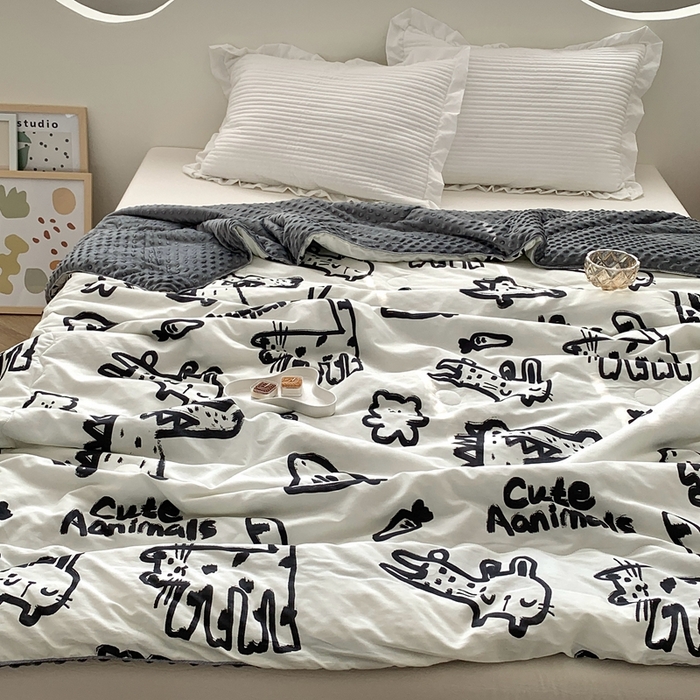 91家纺网 家纺一手货源 找家纺 （总）星期八 2023新款全棉豆豆春秋被夏被