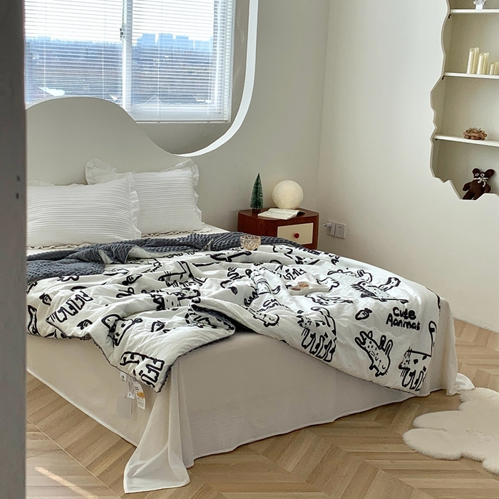 91家纺网 家纺一手货源 找家纺 （总）星期八 2023新款全棉豆豆春秋被夏被