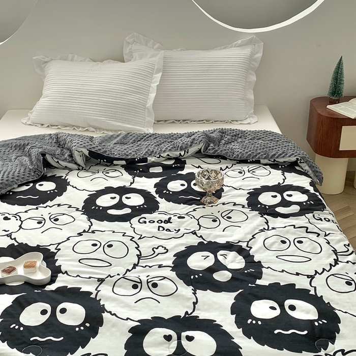 91家纺网 家纺一手货源 找家纺 星期八 2023新款全棉豆豆春秋被夏被 小怪兽