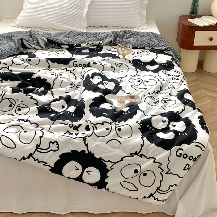 91家纺网 家纺一手货源 找家纺 星期八 2023新款全棉豆豆春秋被夏被 小怪兽