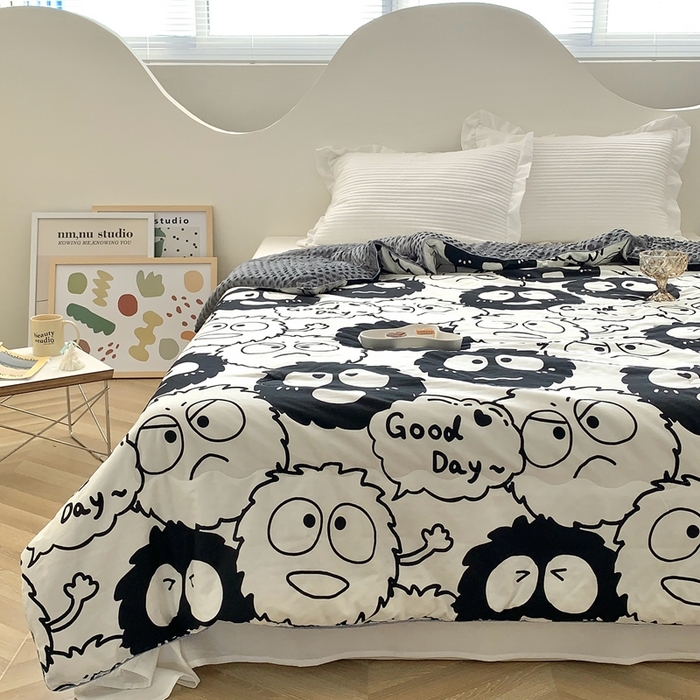 91家纺网 家纺一手货源 找家纺 星期八 2023新款全棉豆豆春秋被夏被 小怪兽