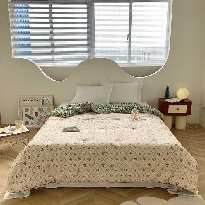 91家纺网 家纺一手货源 找家纺 星期八 2023新款全棉豆豆春秋被夏被 香兰