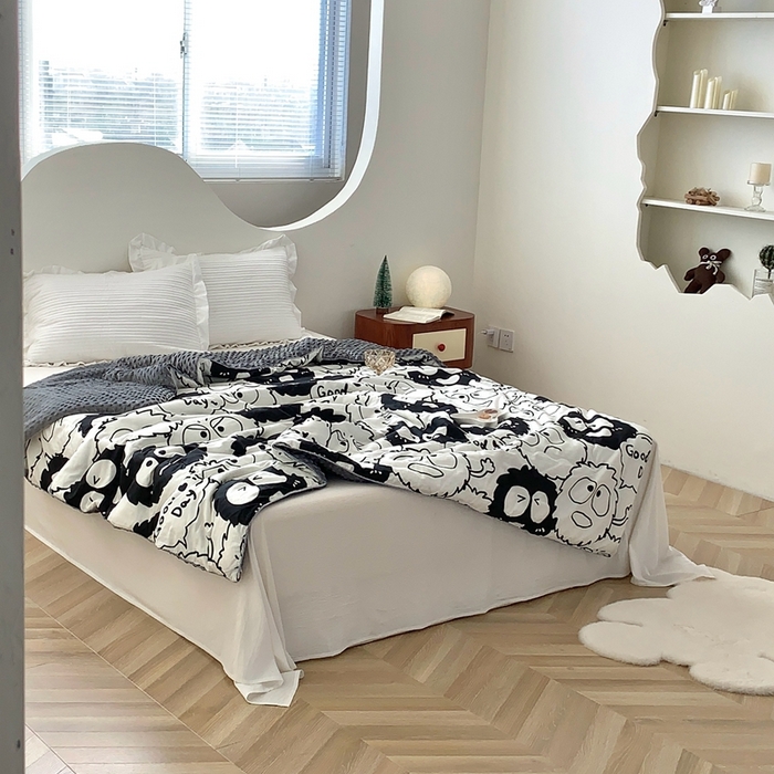 91家纺网 家纺一手货源 找家纺 星期八 2023新款全棉豆豆春秋被夏被 小怪兽