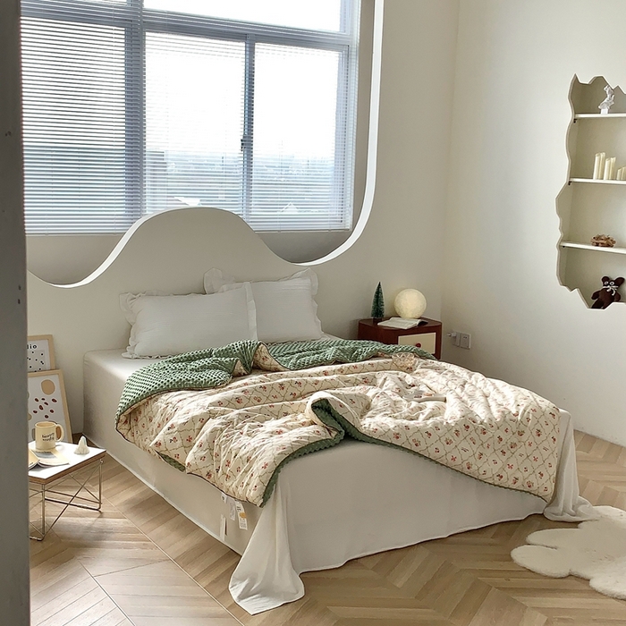 91家纺网 家纺一手货源 找家纺 星期八 2023新款全棉豆豆春秋被夏被 香兰