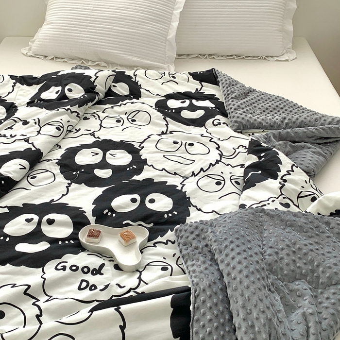 91家纺网 家纺一手货源 找家纺 星期八 2023新款全棉豆豆春秋被夏被 小怪兽