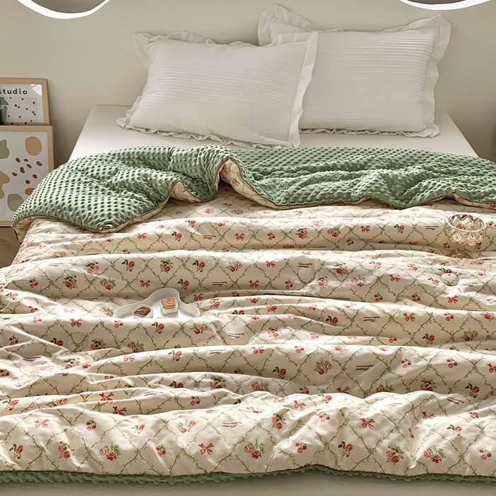 91家纺网 家纺一手货源 找家纺 星期八 2023新款全棉豆豆春秋被夏被 香兰