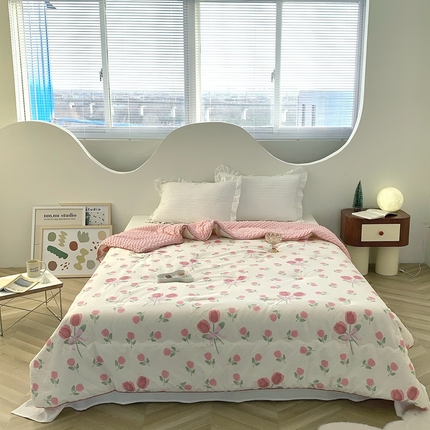 星期八 2023新款全棉豆豆春秋被夏被 郁金香
