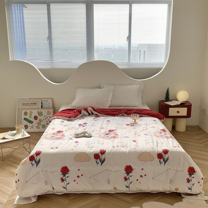 91家纺网 家纺一手货源 找家纺 星期八 2023新款全棉豆豆春秋被夏被 爱情