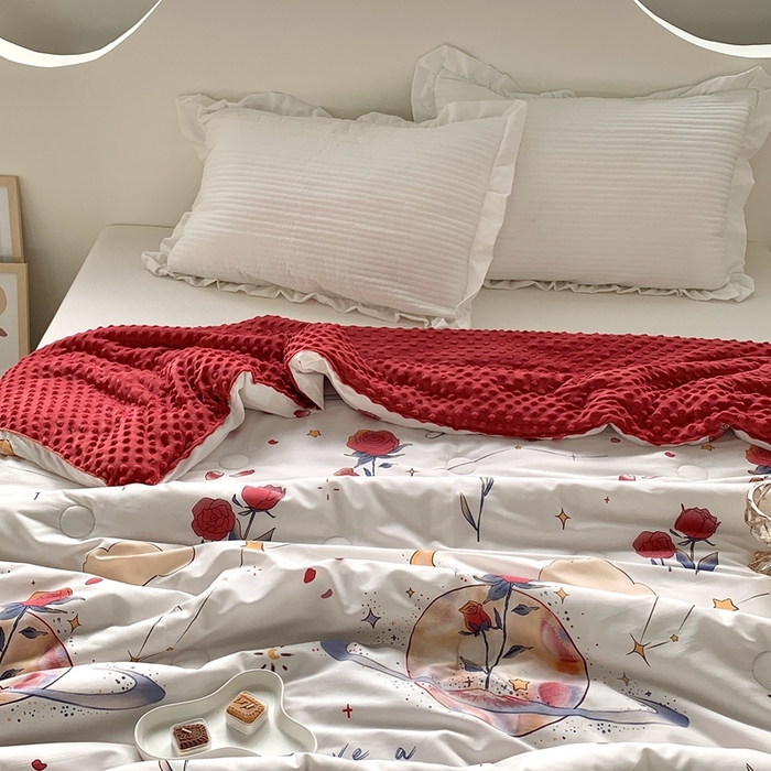 91家纺网 家纺一手货源 找家纺 星期八 2023新款全棉豆豆春秋被夏被 爱情