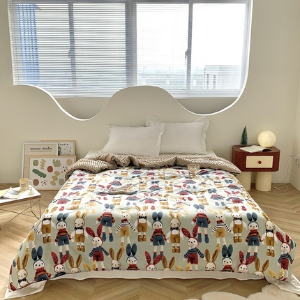 星期八 2023新款全棉豆豆春秋被夏被 毛线兔